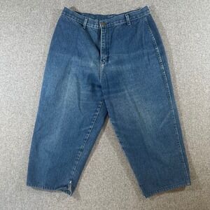 Backyard Blues Vintage Denim Capri Pants Womens 16 Blue High Waist Cropped Jeans